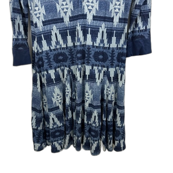 Lauren Ralph Lauren Blue Aztec Skater Dress Size Large - Picture 6 of 11